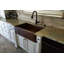 33" Hammered Copper Apron Front Single Basin Kitchen Sink w/ Scroll Design