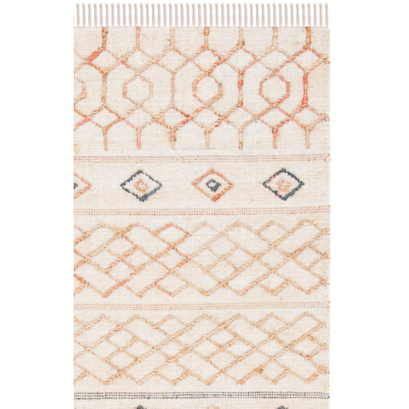 Tapis en jute / coton tissé à la main Kiya Southwestern, Rectangulaire 3 pi x 5 pi