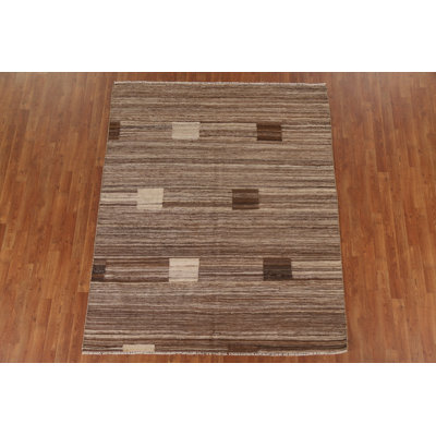 Earth Tone Kilim Geometric Area Rug 6x7