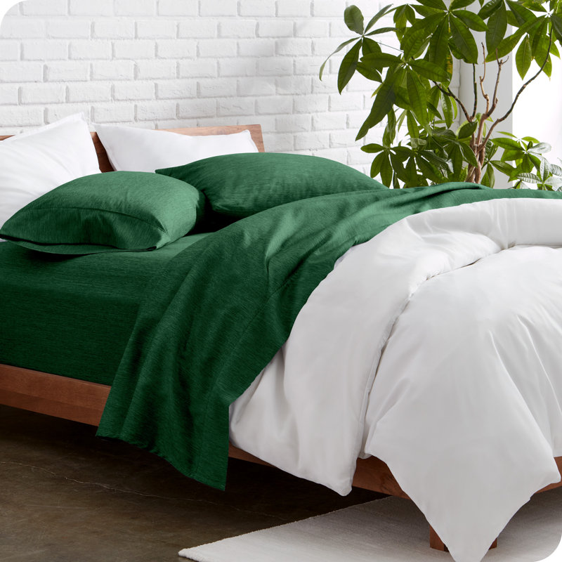 Ensemble de draps en microfibre Bare Home, Vert, Ensemble de draps pour taille de lit simple avec t