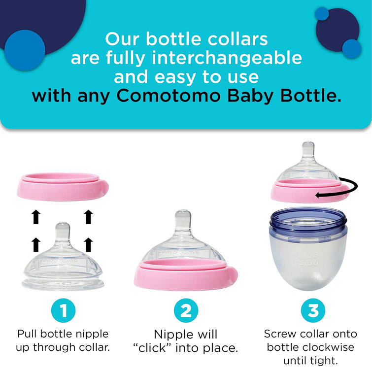 Baby Bottle Cap Lid for Comotomo 5 Ounce and 8 Ounce Silicone Bottles 3 Pack