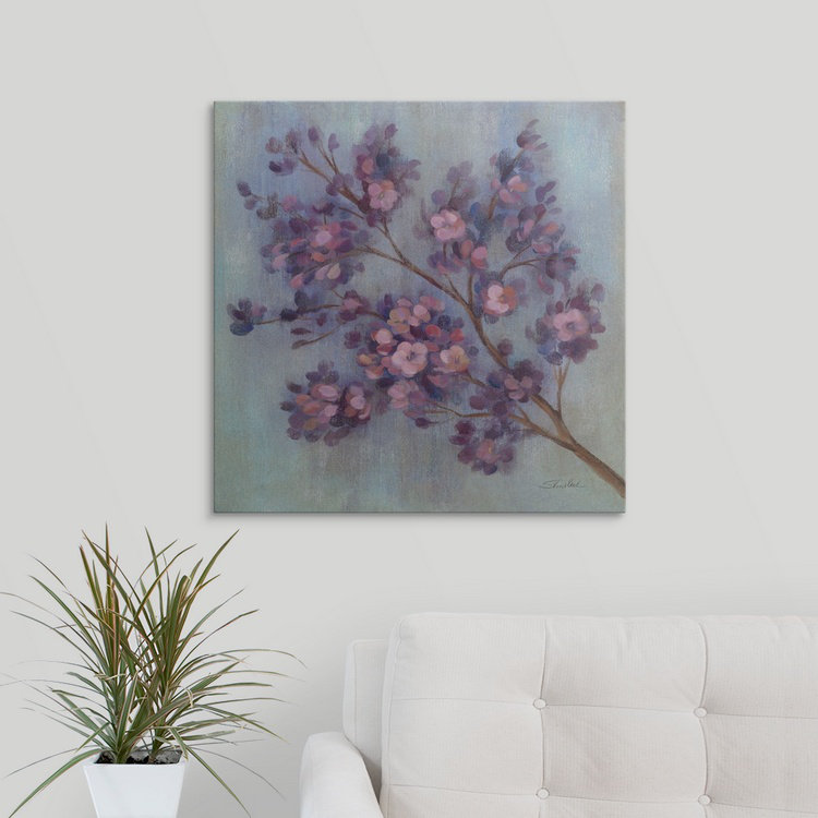 « ii », reproduction d’art Twilight Cherry Blossom, H 35 po x l 35 po x P 1,5 po, Toile