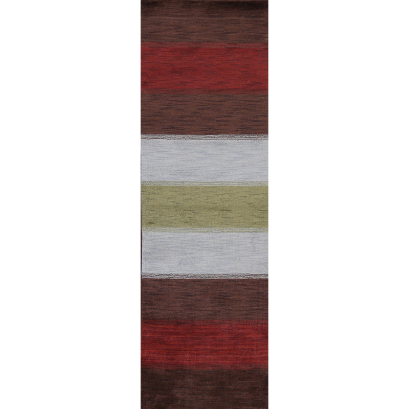 Tapis oriental rouge / brun en laine noué à la main Lavdmir