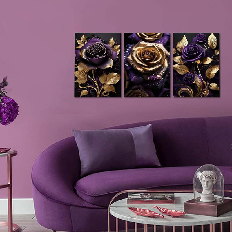 3 Piece Wrapped Canvas Print, 60 cm H x 40 cm W