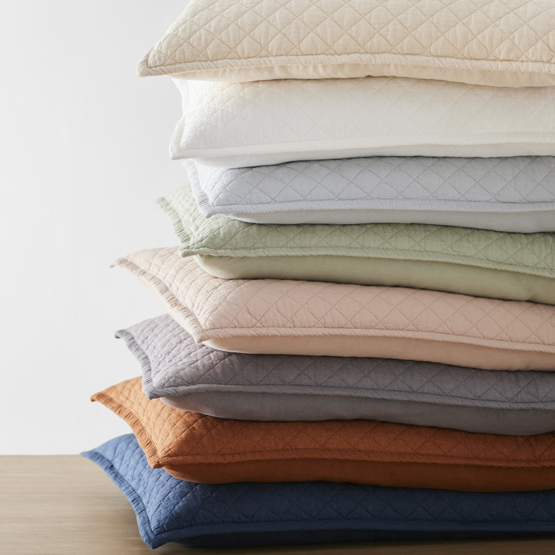 Jeffen Linen Blend Sham Set, King, White