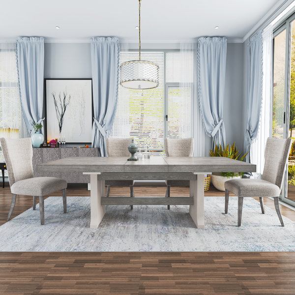 Rosalind Wheeler 5 - Piece Extendable Double Pedestal Dining Set | Wayfair