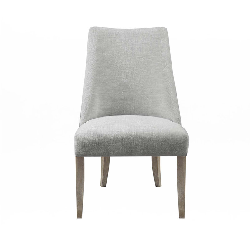 Upholstered Dining Chair Set Of 2, Light Gray, Natural