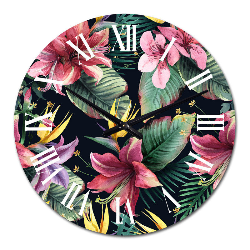Horloge murale tropicale Dark Red, Grand