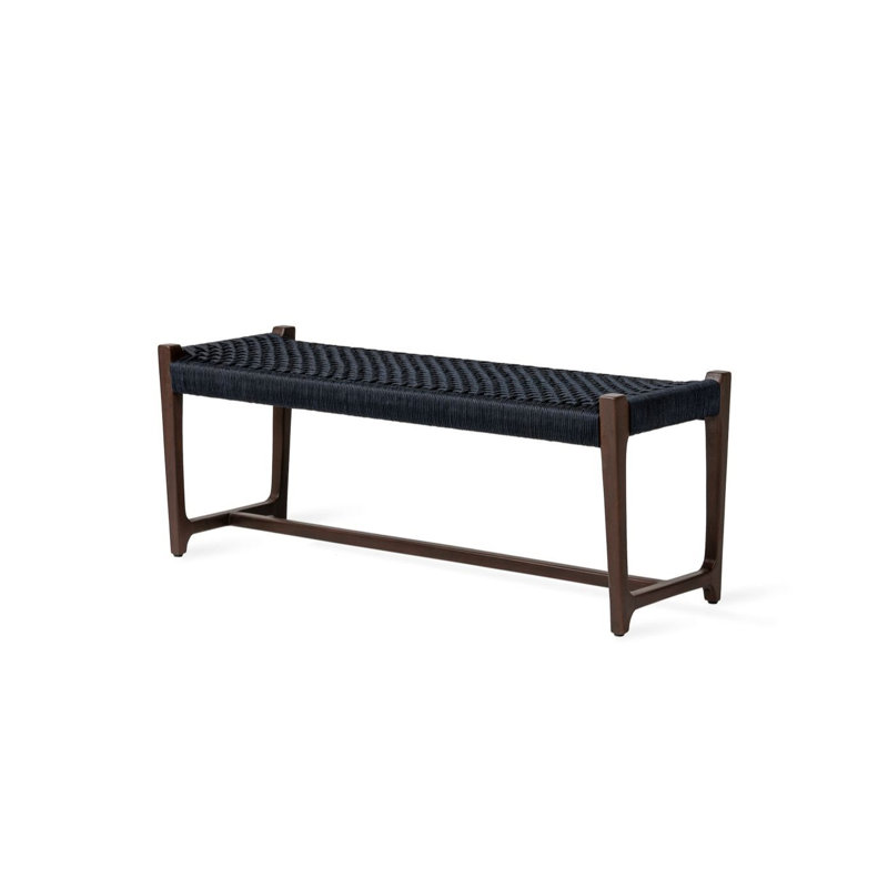 Botyo Solid Wood Teak Outdoor Bench, 47cm H x 120cm W x 47cm D, Blue/Brown
