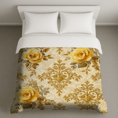 Housses de couette damassées Yellow Roses