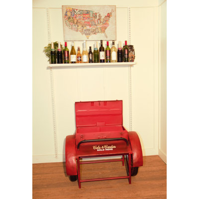 Retro Red Metal Delivery Box Accent Side Table