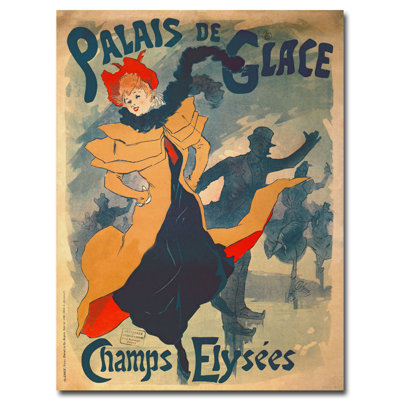 « palais de glace » dans les champs elysees» par jules cheret affiche rétro sur toile tendue
