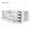 Lit de jour simple blanc avec tablettes latérales et tiroirs, lit de rangement avec bureau multifonctionnel et station de charge pour chambre à coucher, chambre d'amis