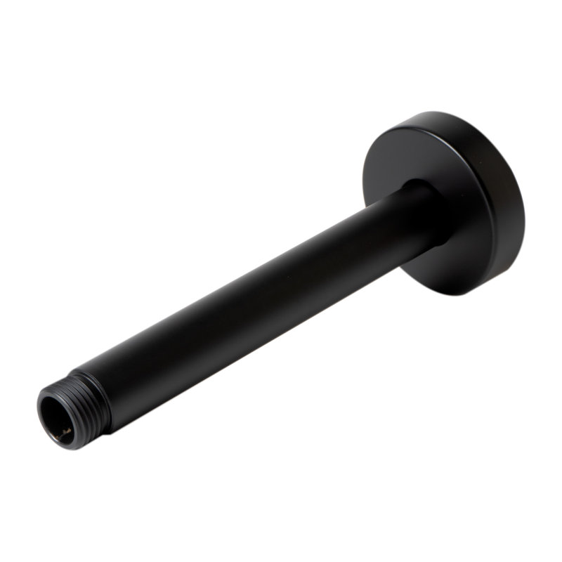 Bras de douche rond noir mat 6 po, Noir mat
