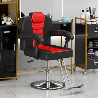 Fauteuil de coiffeur et de salon inclinable professionnel avec pompe hydraulique robuste pour coiffeurs, tatoueurs, rotation à 360 °, capacité de charge élevée, idéal pour le salon et la maison