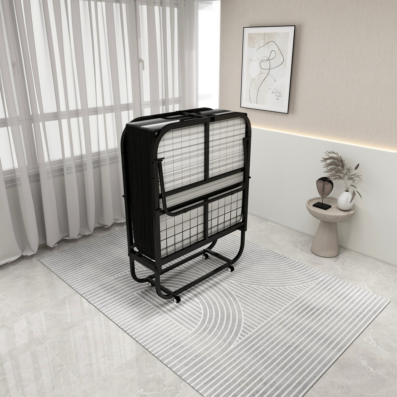 Lit simple pliant - Structure en mousse à mémoire de forme confortable et polyvalente pour les espaces de vie Choix des adultes avec structure de matelas de taille douce facile à transporter pour la vie