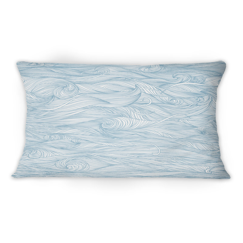 Coussin décoratif à motif de marbre bleu clair - 1