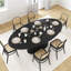 72"×37"W×30"H Oval Wood Pedestal Dining Table-1264005098
