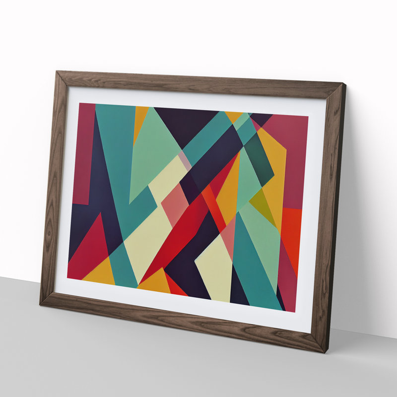 Abstract Art Vol.3 - Single Picture Frame Painting, Walnut, 46cm H x 64cm W x 2cm D