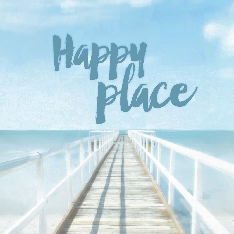 Happy Place Dock - Wrapped Canvas Painting, 30cm H x 30cm W x 3.8cm D