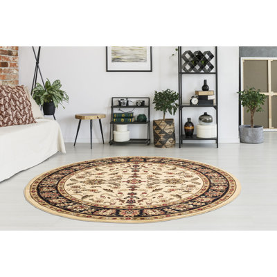 Ivoire Tapis décoratif tissé à plat Bitner oriental