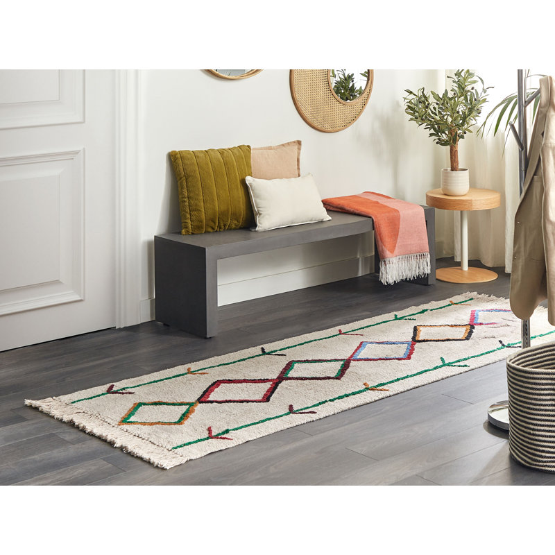 Charlena Geometric Cotton Area Rug, Runner 80cm x 230cm