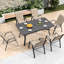 Ensemble de 6 chaises d'extérieur pour jardin et usage commercial, assise large et ergonomique, capacité de 159 kg, structure antirouille, chaises de salle à manger en tissu facile d'entretien et en métal, imperméables