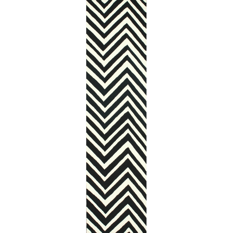 Tapis chevron noir Oneil, Coureur 2'6" x 8'