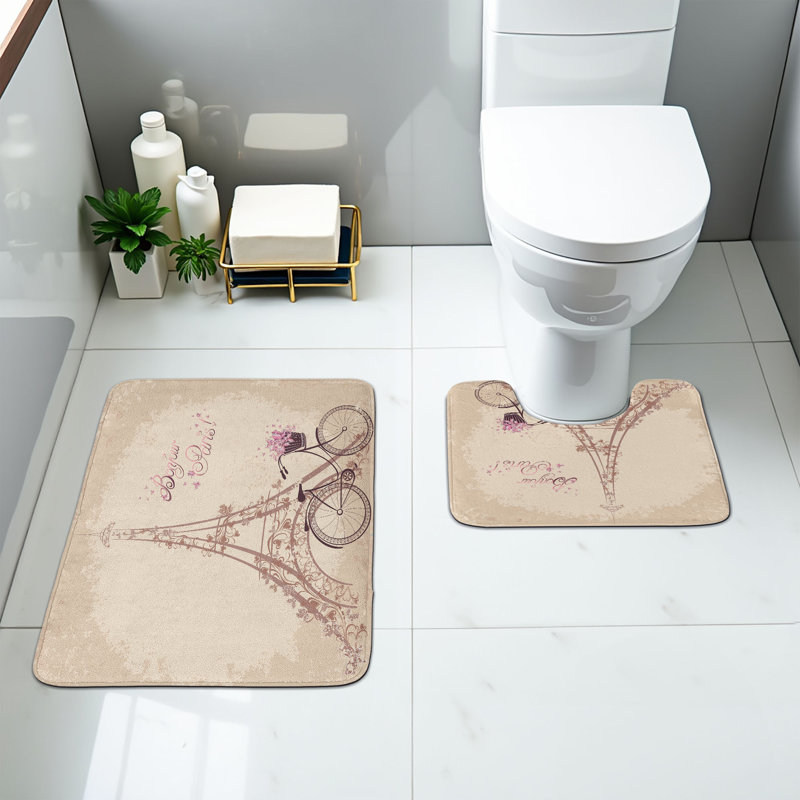  Ensemble de 2 tapis de salle de bain Paris Paris