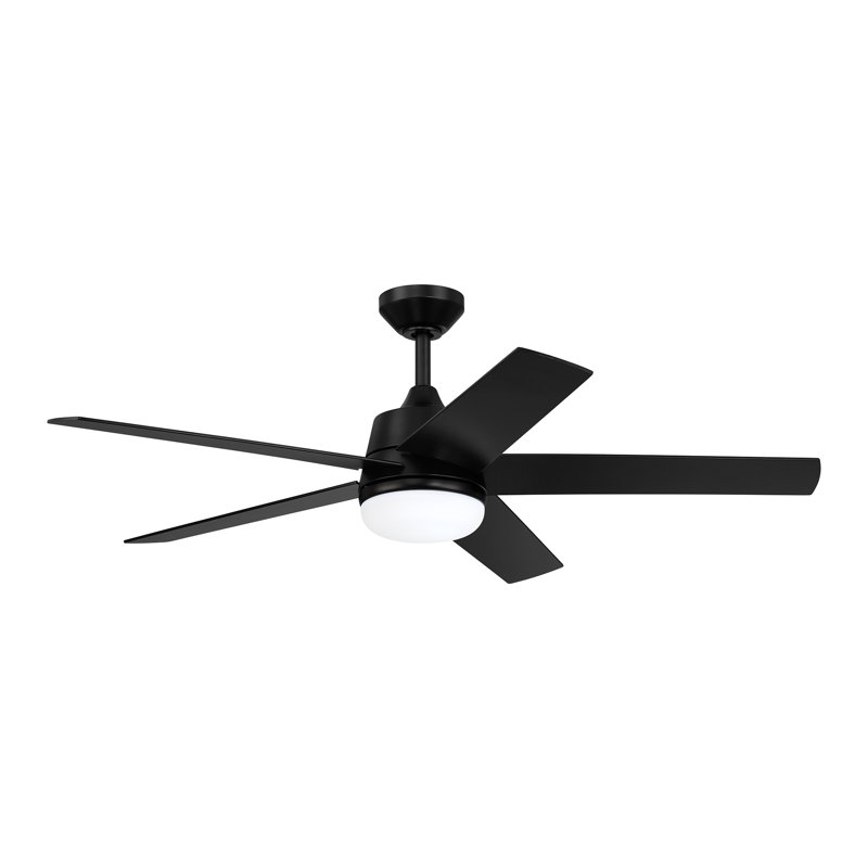 Purab 52'' Ceiling Fan with LED Lights, Matte Black