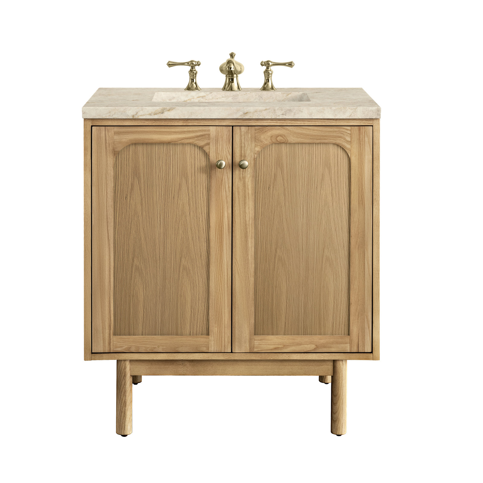 Laurent 30'' Single Bathroom Vanity, Light Natural Oak, Tajnar Eclos, 8" Widespread
