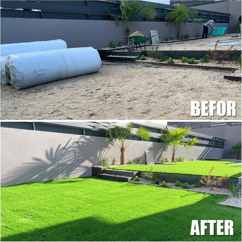 Gazon artificiel et pelouse réaliste avec trous de drainage, 3FTx80FT