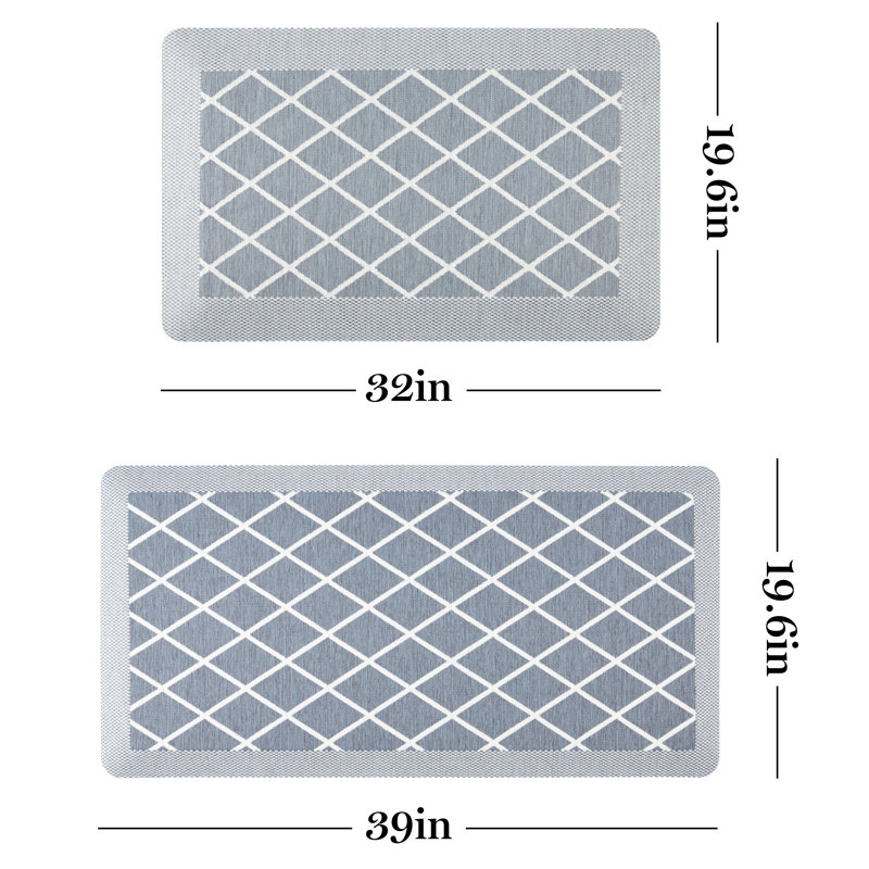 Tapis de cuisine Martha Stewart, Rectangle 1 pi 7,6 po x 2 pi 8 po, Bleu