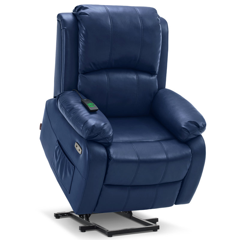 Rolanda Power Recliner Lift Chair with Massage and Heat, Extended Footrest, Navy Blue