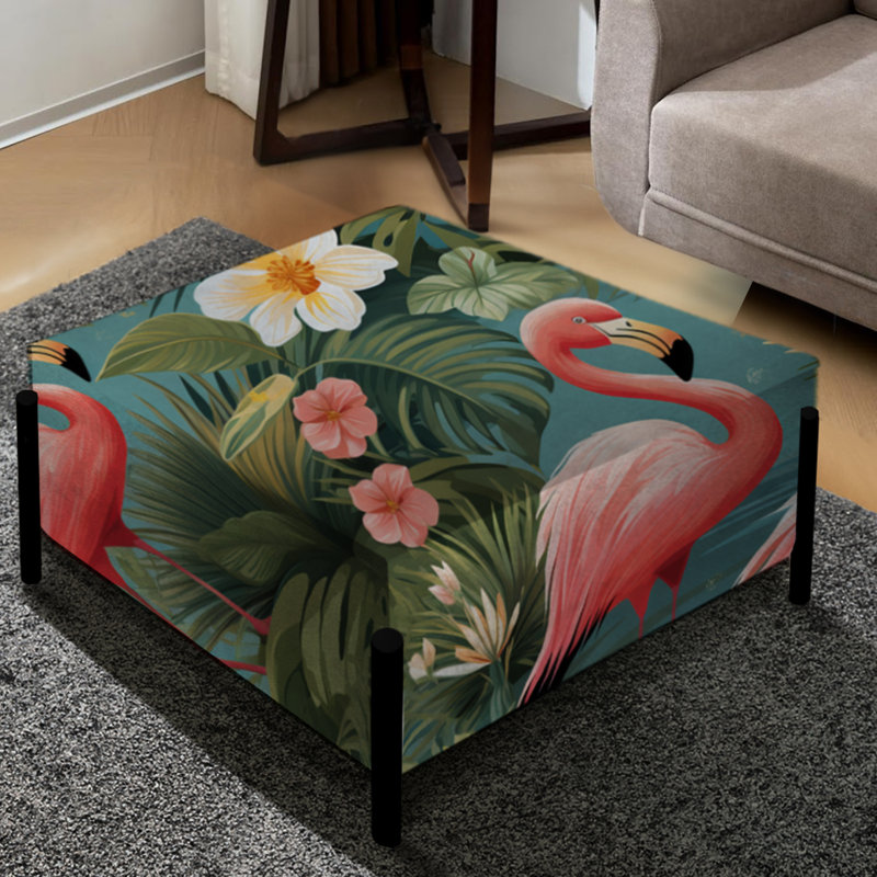 Flamingo Paradise - motif tropical - grand repose-pieds carré tropical