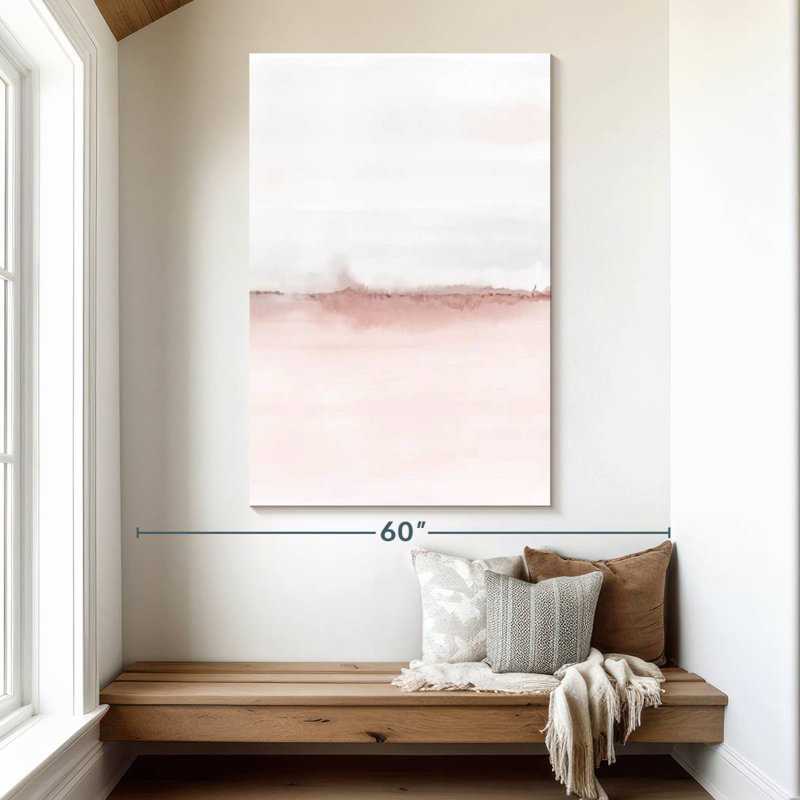 Avery aquarelle paysage VI rosé gris II, H 51 po x l 34 po