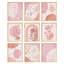 "Art moderne bohème rose Mid Century-101825722-101825725