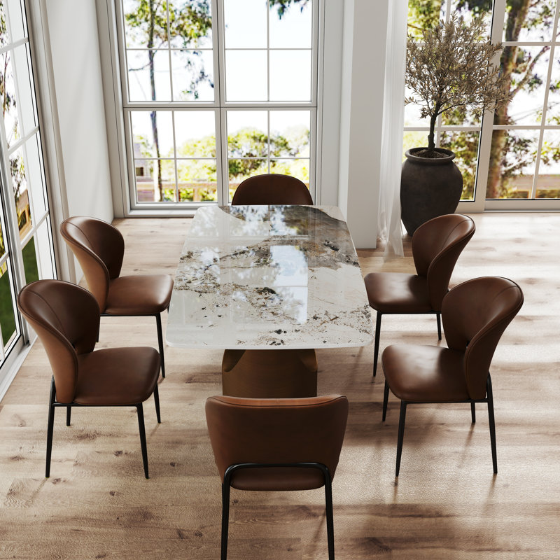 Ensemble de salle à manger à piédestal pour 6 personnes