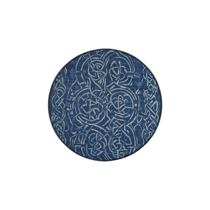 Machine Washable Gray Area Rug, Round 7'