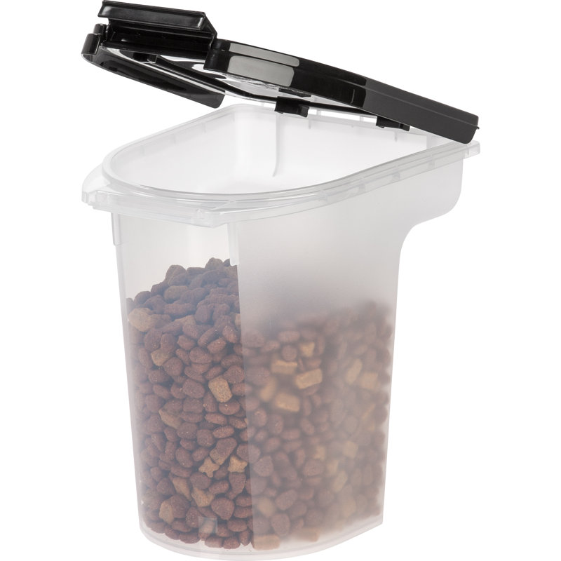 Clear and Black Airtight Plastic Pet Food Storage Container