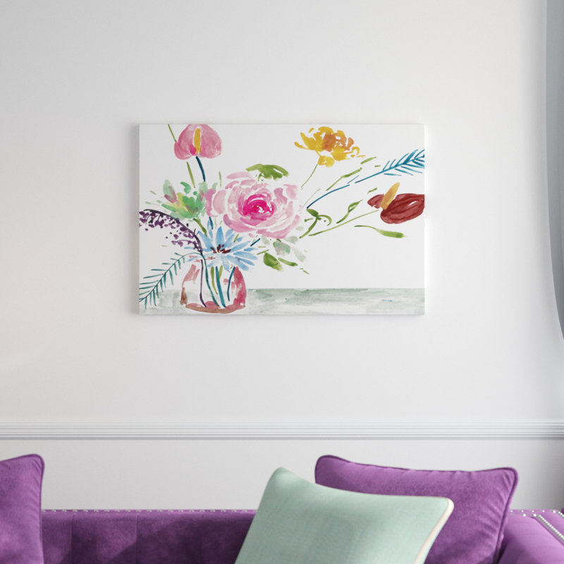'Celebration Bouquet I' by Melissa Wang - Painting Print, 51cm H x 76cm W, Wrapped Canvas