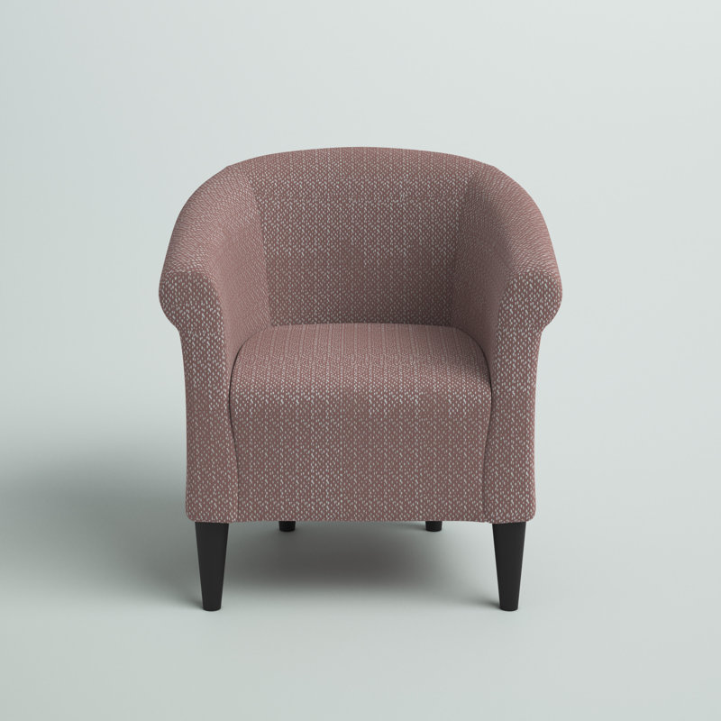Liam Upholstered Barrel Chair, Blush Microfiber/Microsuede
