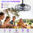 15-Inch Outdoor Plug-In Hanging Caged Ceiling Fan with LED Light, Remote and App Control, Black-133733992-133733994
