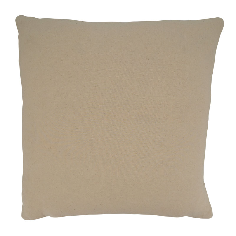 Whimsical Striped Tassel 15.5" Cotton Pillow Cover in Natural