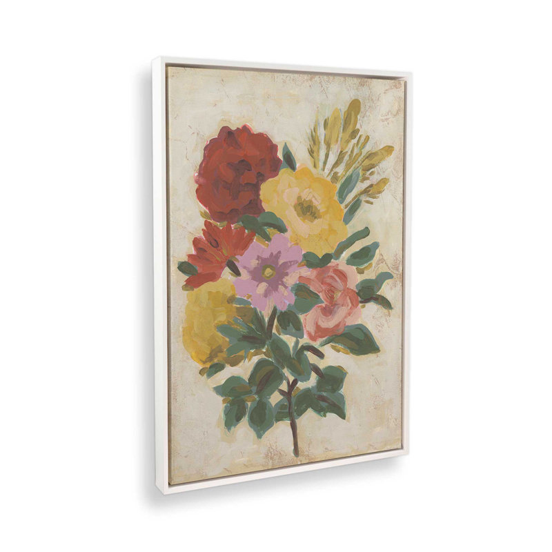 «Harvest Bouquet II» par June Erica Vess, reproduction d'art, H 36 po x l 24 po, Blanc