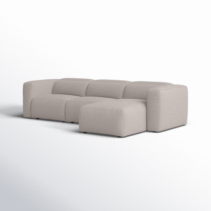 Radley 3 - Piece Upholstered Sectional, Right Hand Facing, Gray Polyester Blend