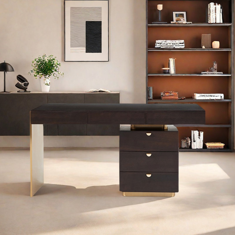 Bureau en bois massif simple et pratique, H 29,53 po x l 55,12 po x P 23,62 po