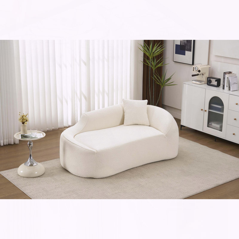 Canapé-lit Curved, Blanc lait