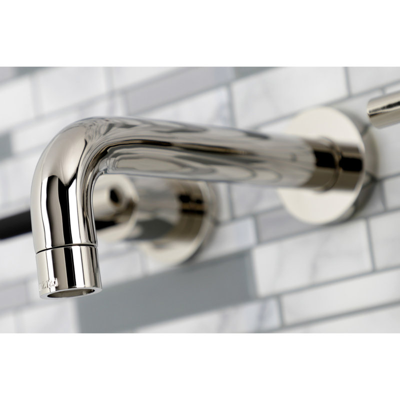 Kingston Brass Kaiser Two-Handle Wall Mount Bathroom Faucet, Polished Nickel