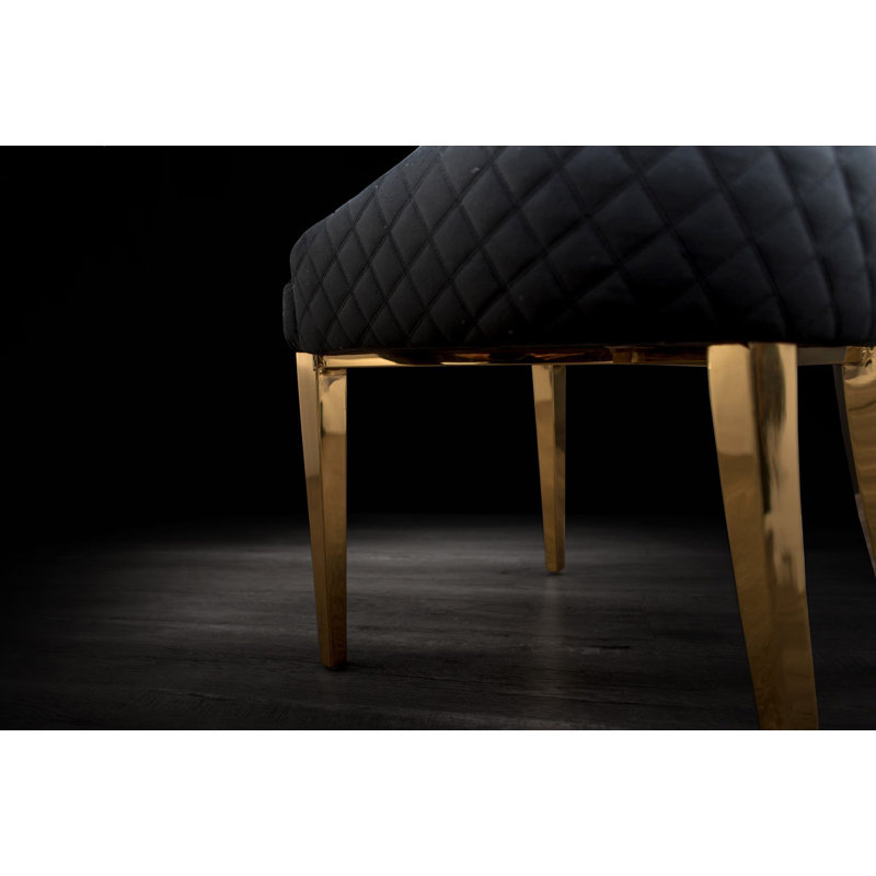 Chaise d'appoint en velours Darihanna, Noir